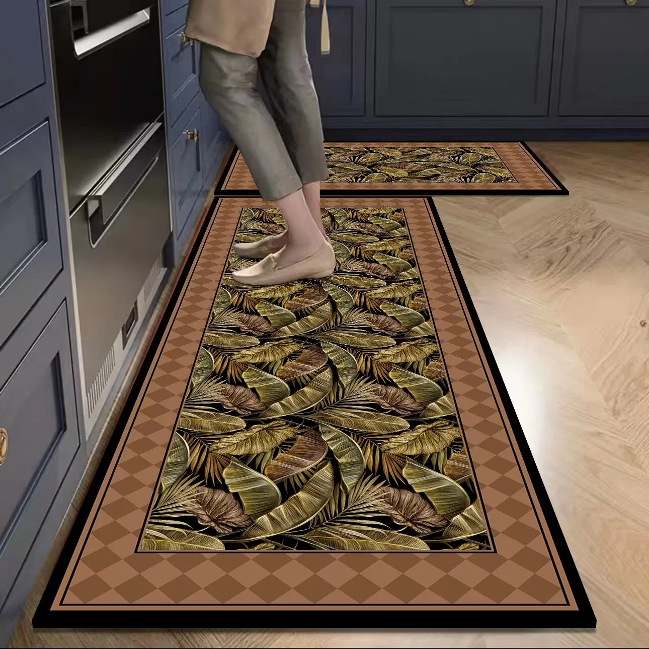 Kitchen Mats for Floor 2 Piece Set Accessoire Cuisine Kitchen Rug Runner Decor