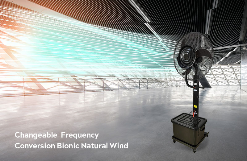 26 30 Inch 42L Water Tank Outdoor Strong Wind Humidifier with Wheels Stand Roof Air Cooling Electric Portable Evaporating Mist Spray Industrial Fan