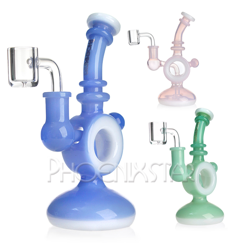 Phoenix Star New Style 7 Inches Recycler Oil Rig with Showerhead Perc Glass Water Pipe Smoking Accessories