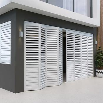Elegant European Wooden Door with Modern Movable Louvers