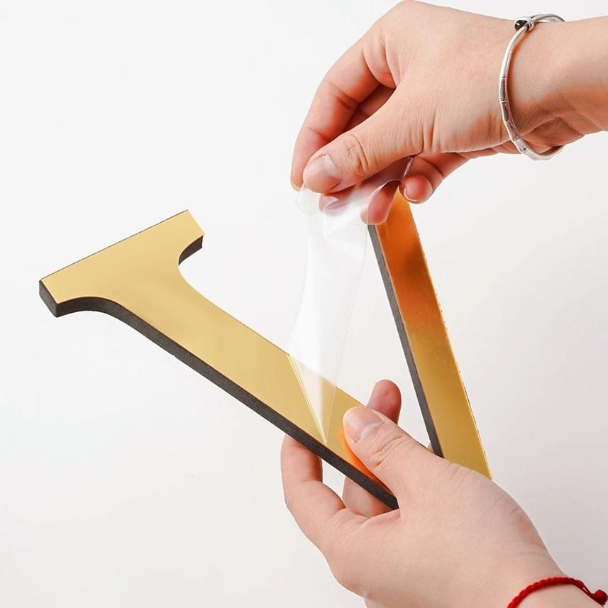 26 English Letter Alphabet Acrylic Mirror 3D Wall Sticker Festival Party Decoration Room Decor Home Decoration Accessories