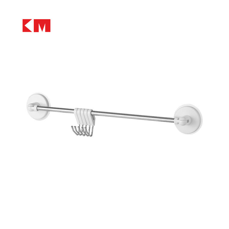 Km5038 Kitchen Five-Row Hook Multi-Functional Wall Hanging Stainless Steel Hanger