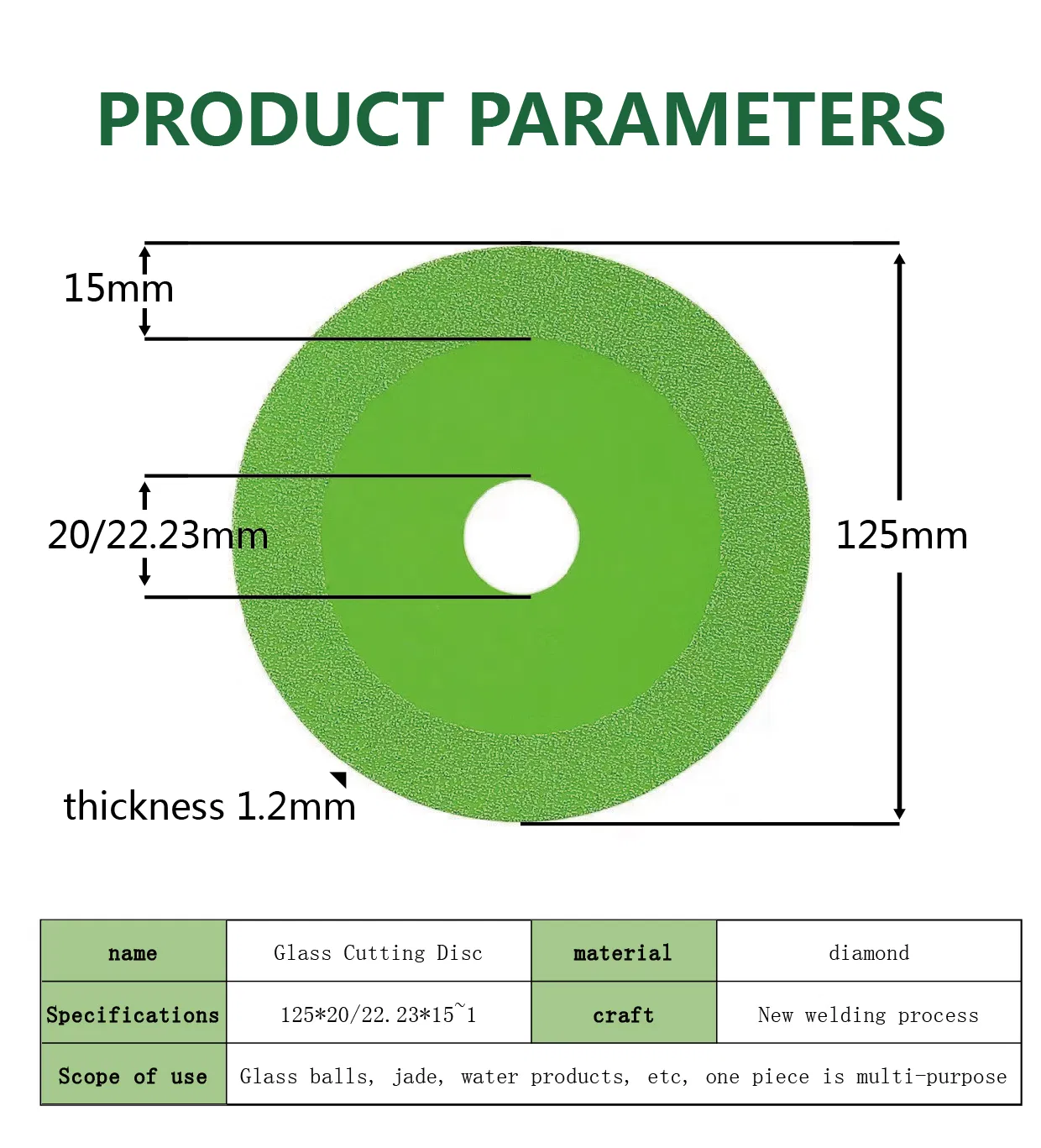 Алмазный диск 100мм для резки стекла и мрамора