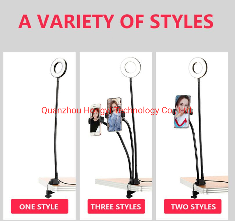 2021 DC 5V LED Ring Light New Whitening Fill 4 Inch Table Light Live Stream Microphone Stand Tik Tok Youtube Light