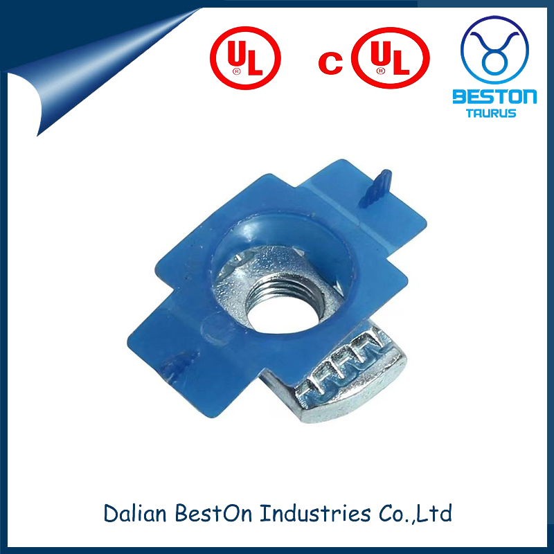 Dalian Beston OEM Customized 1/2-13 Stainless Steel Channel Spring Nut China Blue Plastic Wing Channel Nut Manufacturing Wholesale Customized Color Channel Nut