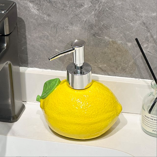 Long Lasting Single Ceramic Dispenser Teen Bathroom Lemon Decor Bathroom Accessories