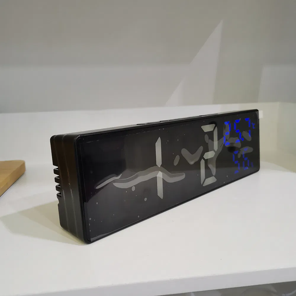 Destop Decorative Black Acrylic Screen White LED Diplay with Humidity Temperature Clock