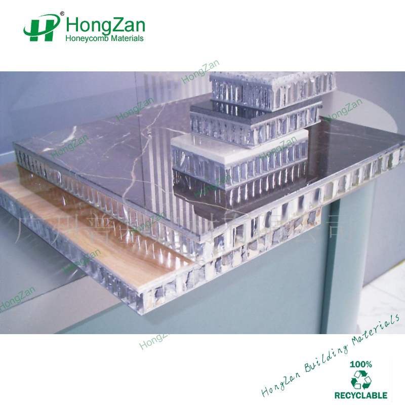 Exterior Cladding Is Made of Lightweight Decorative Stone Honeycomb Panels
