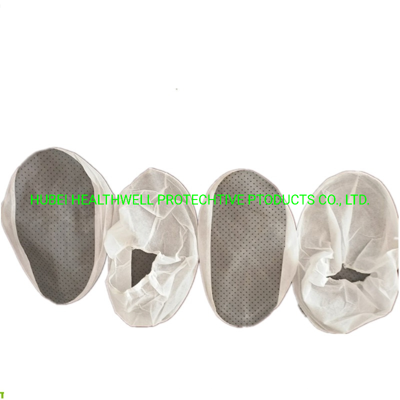 New Design Disposable Anti-Slip Nonwoven Shoe Cover with PVC Dots in Bottom