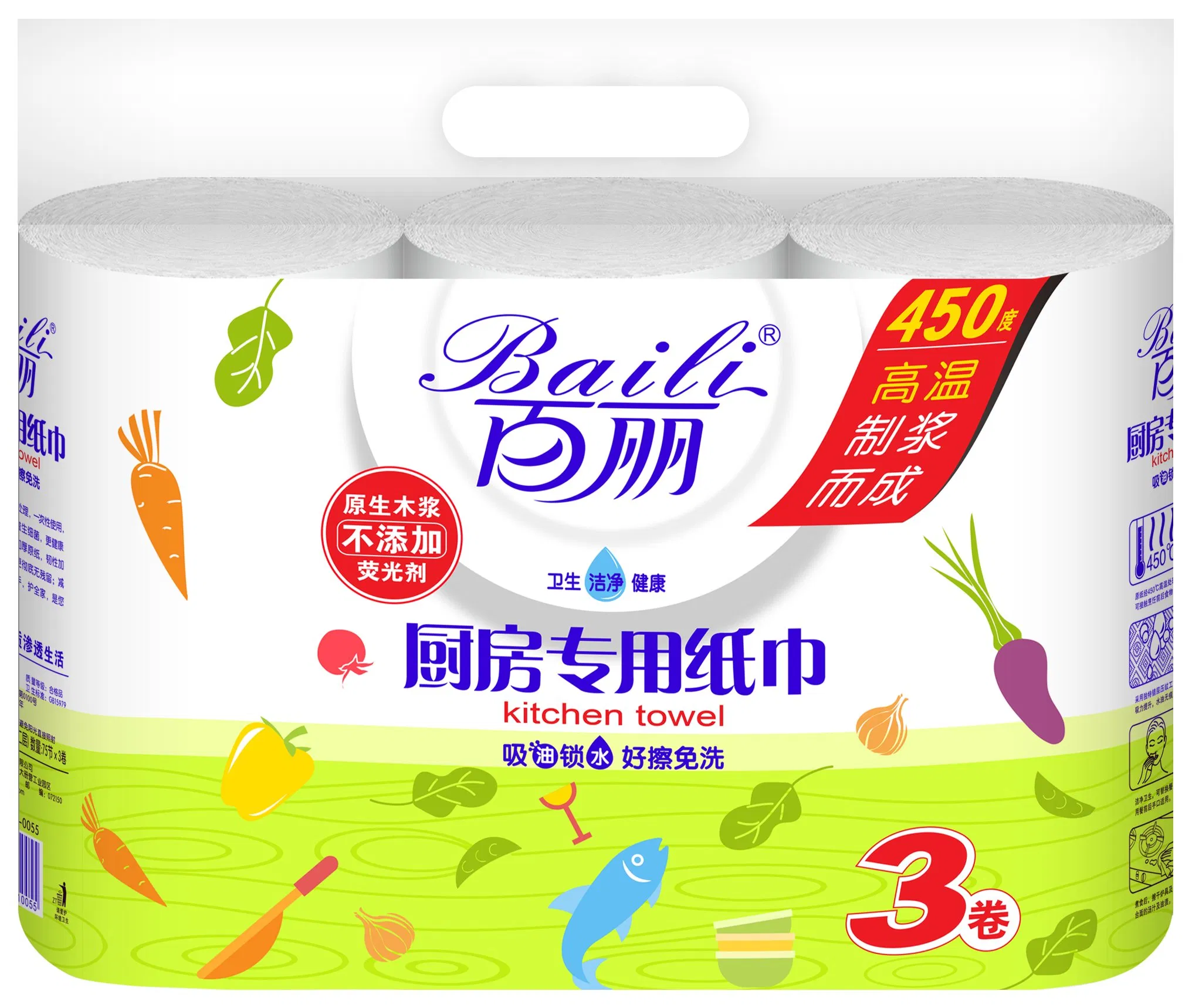 Factory Hot Selling Strong Absorption Cleaning Disposable Kitchen Roll Paper Tissue