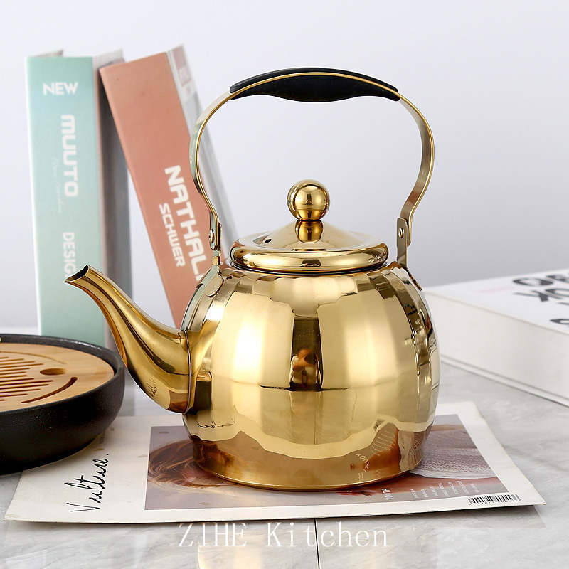 Stainless Steel Glossy Teapot with Thickened Filter