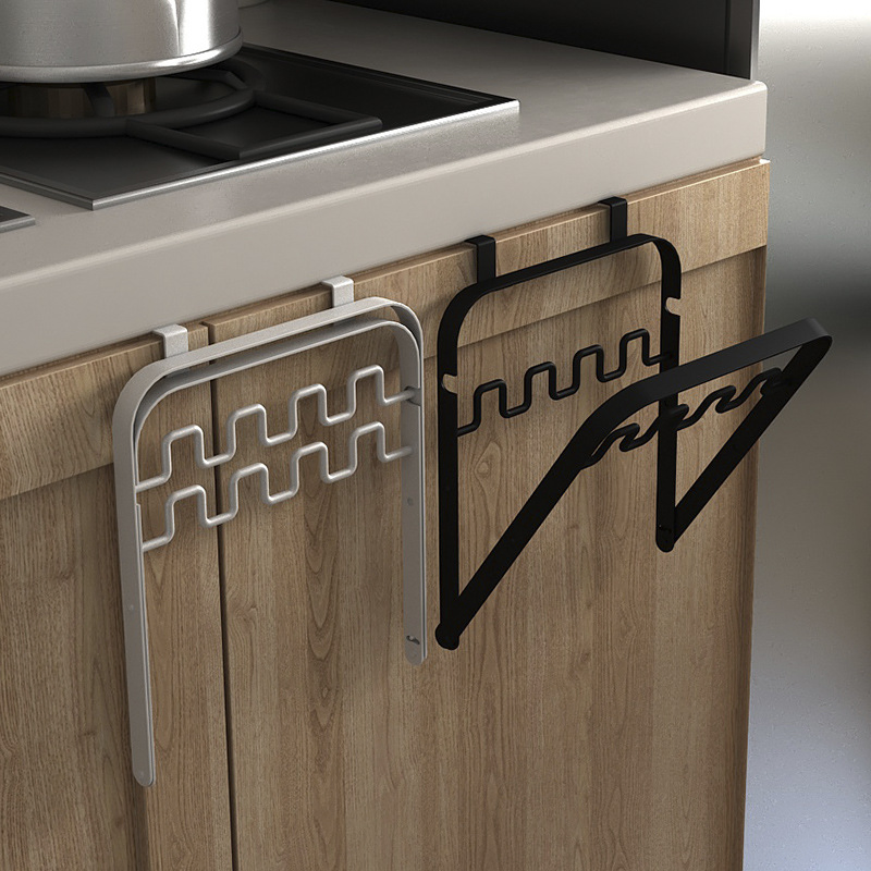 Metal Foldable Cabinet Door Hanging Garbage Bag Rack Wall-Mounted Holder Rack