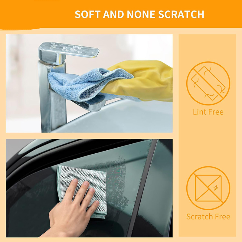 Esun Multifunctional Non Scratch Wire Microfiber Cleaning Cloth for Washing Dishes