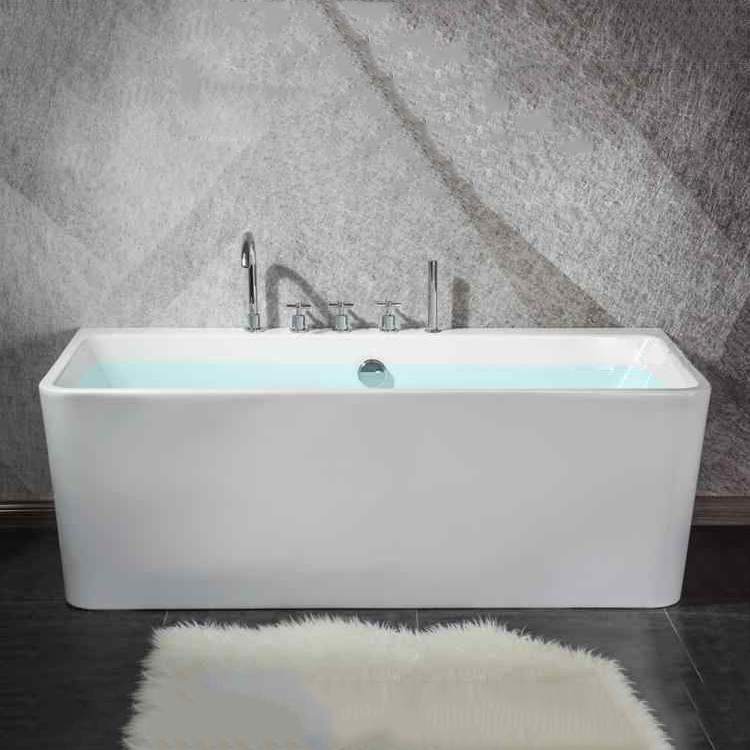Modern White Freestandng Bathtub Acrylic Bathtub Deep Soaking Stand Alone Bathtub for Adult