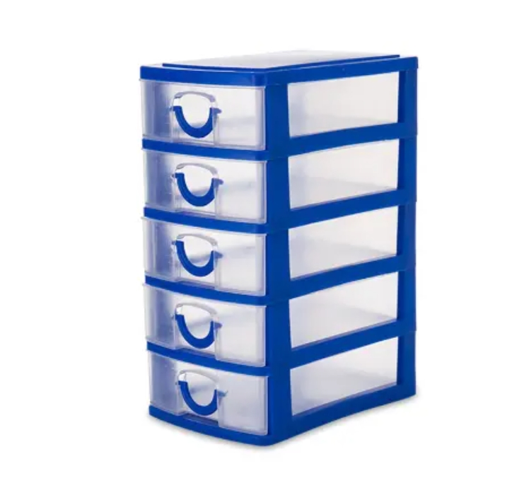 Plastic Storage Box Drawers Multipurpose Desktop Organizer with Removable Compartments
