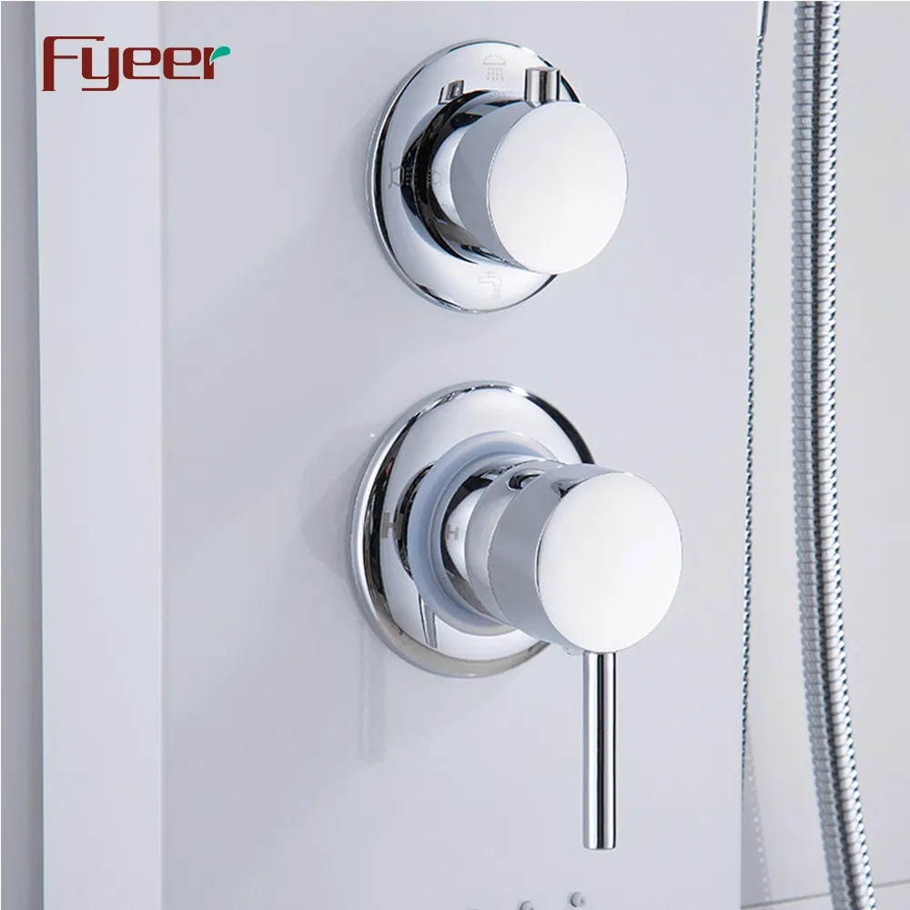 Fyeer 4 Function Rainfall White Stainless Steel Wall Shower Panel