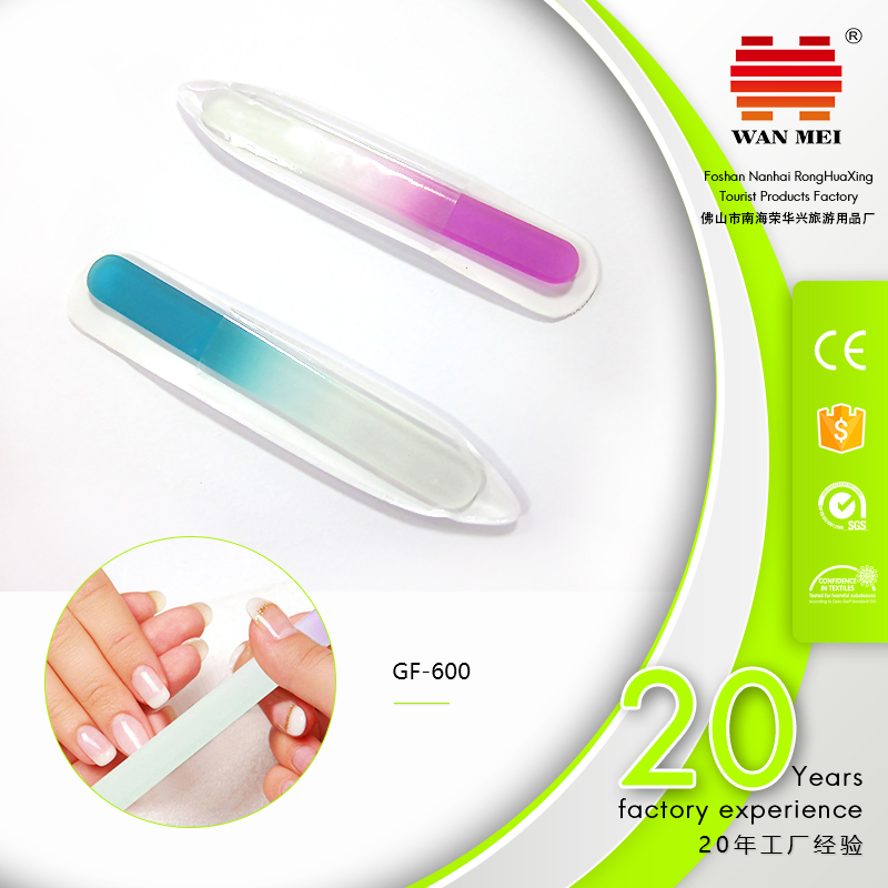 Eco-Friendly Nano Polishing Glass Round Nail File in PVC Case Sleeve