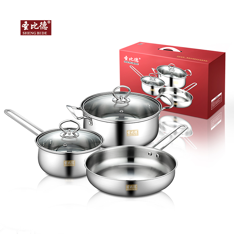 Premium Stainless Steel Heat Resistant Glass Lid Polishing Interior Universal Cookware Set