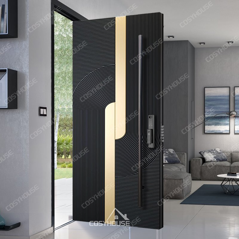 Modern Residential Wooden and Metal Doors for Interior and Exterior Use House Room Entry Front Main Doors for Apartment Villa Projects