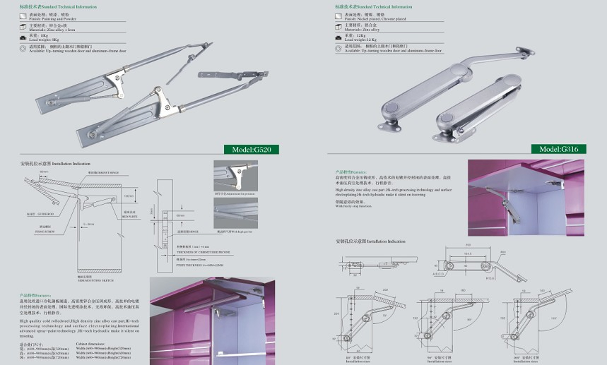 Kitchen Cabinet Accessories Lid Stay Support