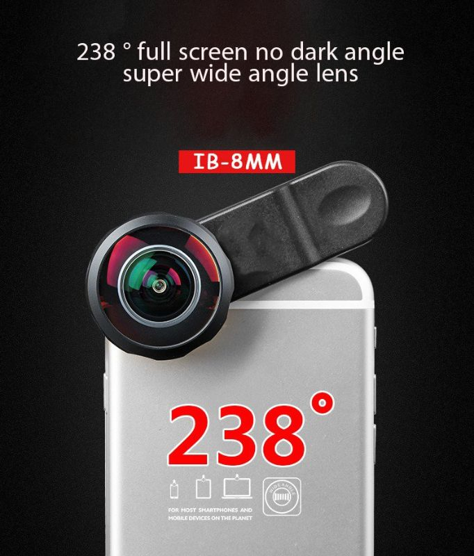 Объектив HD 8мм Super Fisheye 238° для смартфона