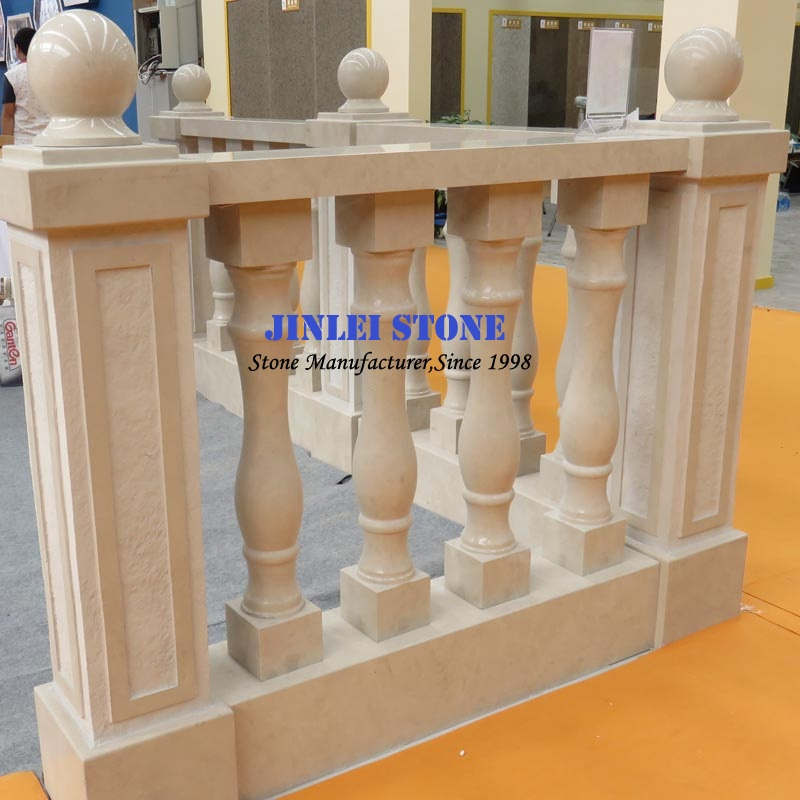 Handcarved Natural Stone Marble Balustrade Granite Railing and Baluster for Balcony with Railing Handrail