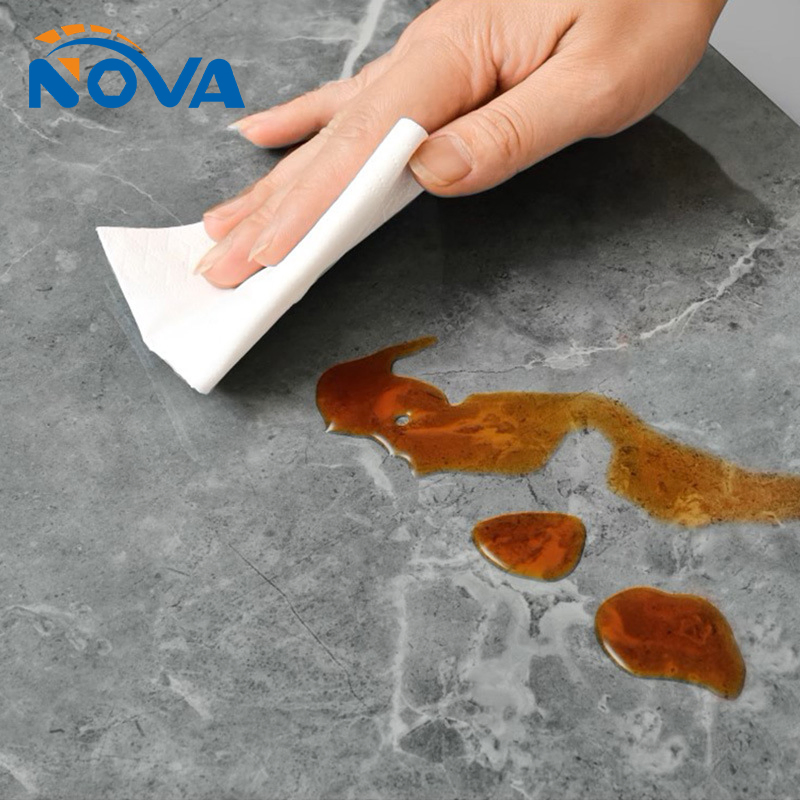 Black Marble Tile with PVC Interior Decoration Mildew-Proof Moisture-Proof Floor Wall Tile