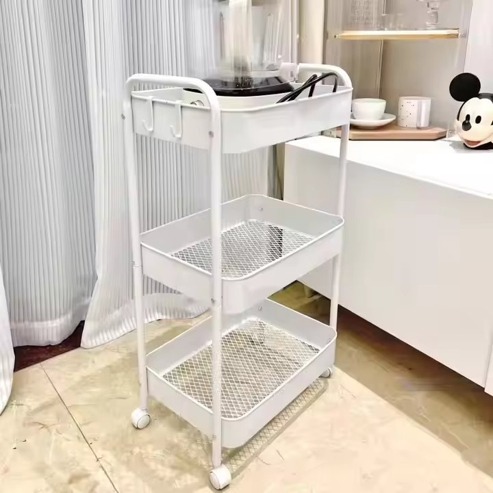 Rolling Trolley Cart with Drawer Multifunctional Storage Organizer with Wheels