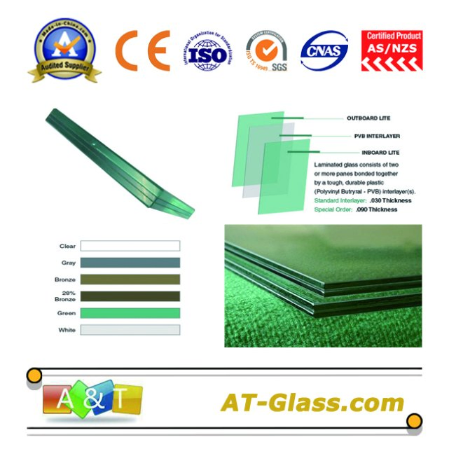 5mm+0.76PVB+5mm Tempered/ Armored/ Toughened/ Reinforced Laminated Glass / Laminating Glass/ Safety Glass for Decoration