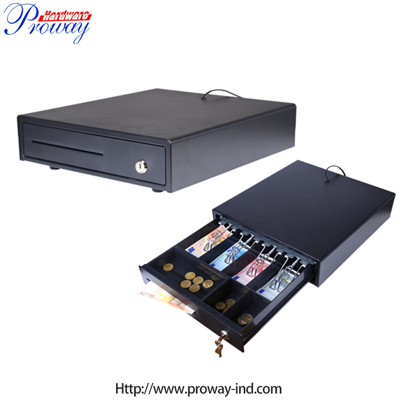 Automatic Metal Rj11 Trigger Smart Electronic Cash Register Machine POS Terminal Fliptop Cash Drawer with 4 Bill