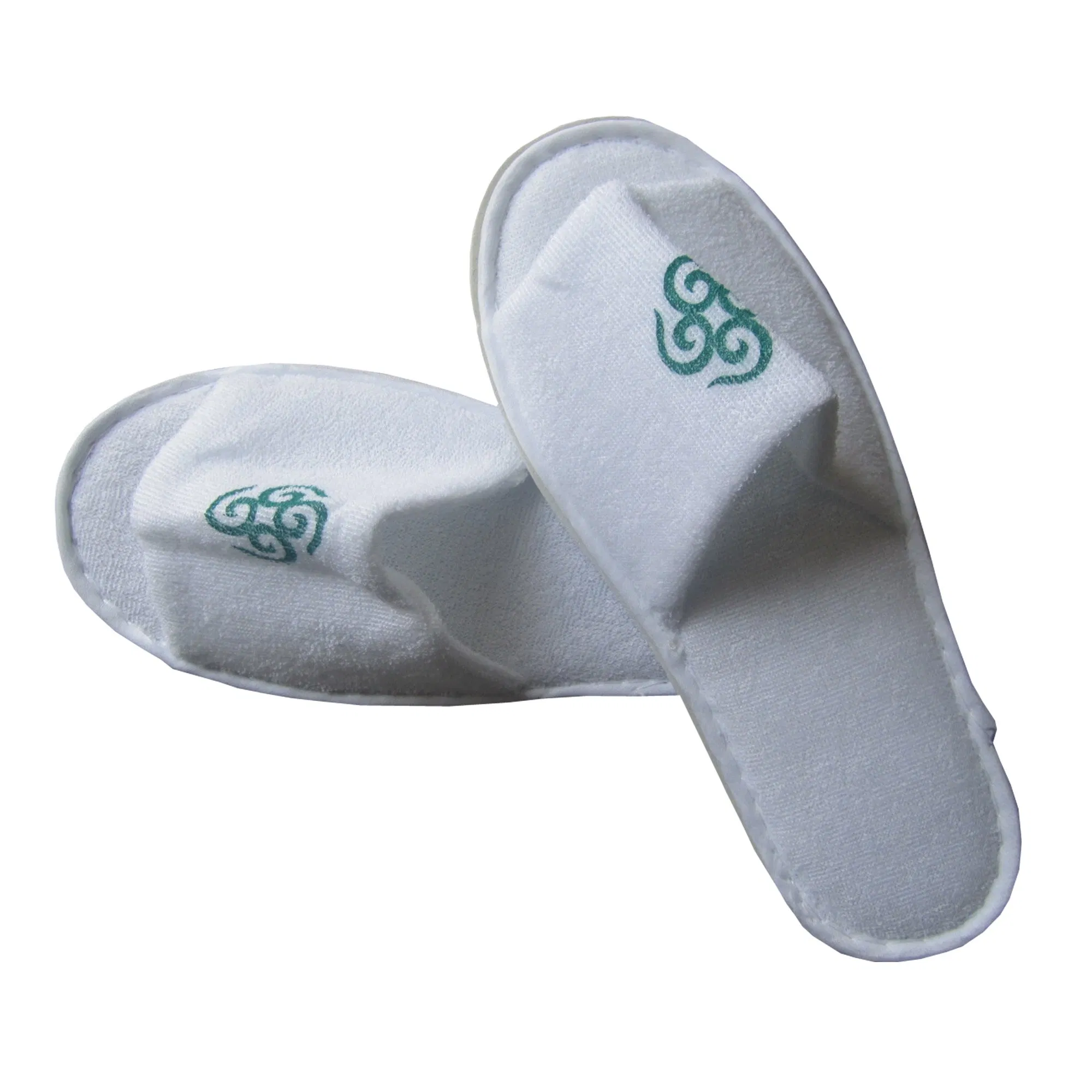 Cheaper Disposable Polyester Terry Towel EVA Sole Hotel Slippers