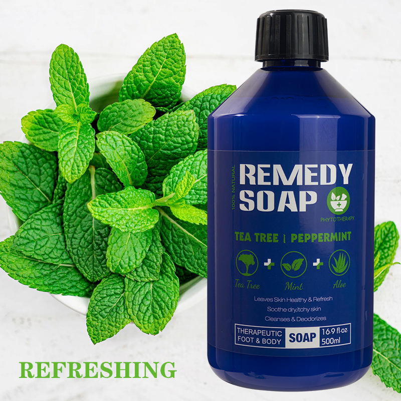 Private Label Natural Organic Body Wash Healing Cleansing Soap Tea Tree Oil Nourishing OEM Shower Gel for Soothes Itchy Skin