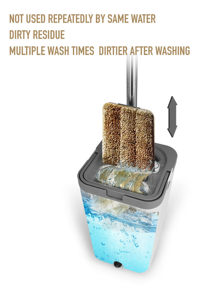 Wet and Dry Separate Microfiber Cleaning Mop with Hands Free