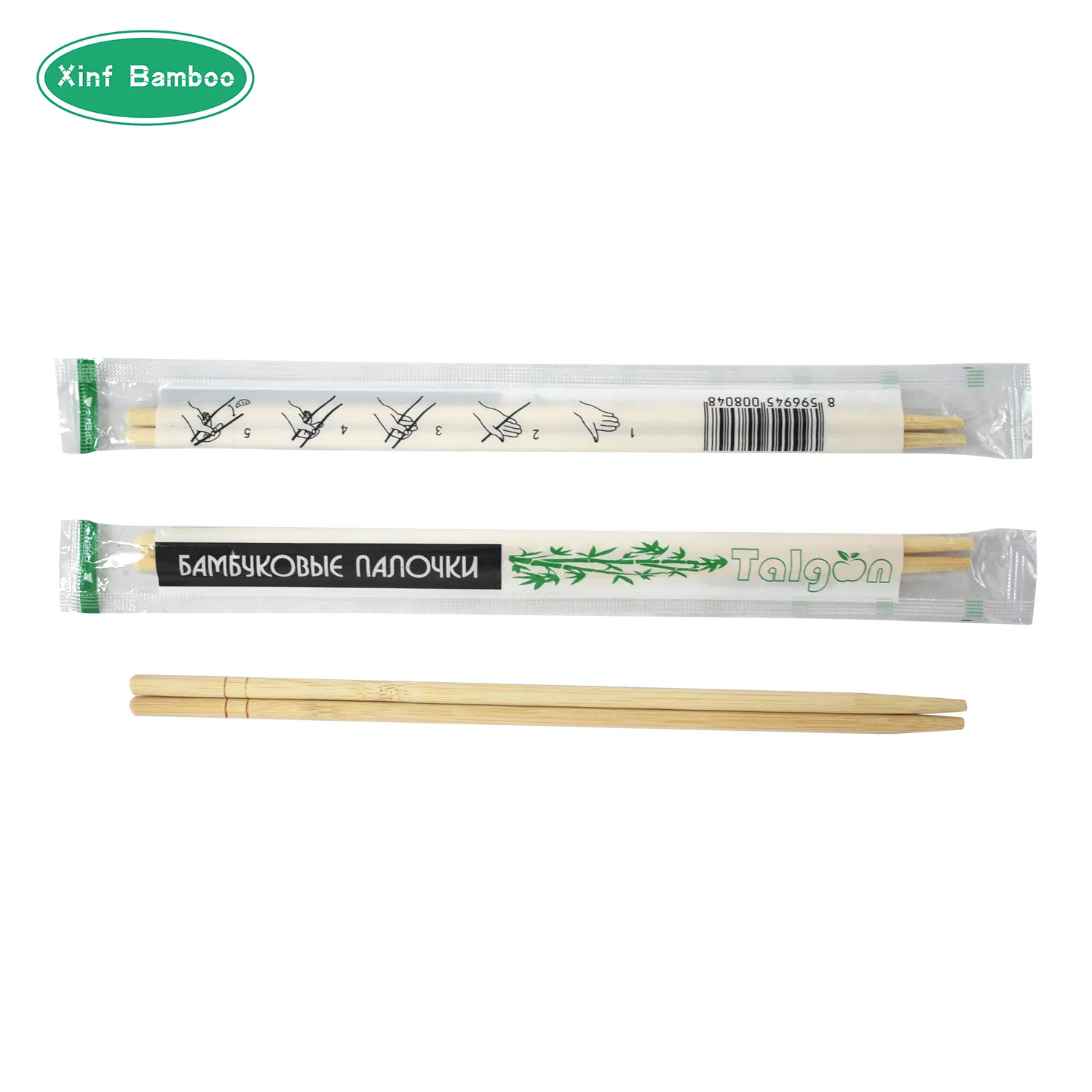 OPP Wrapped Bamboo Chopsticks with Toothpicks, Japanese Chopsticks