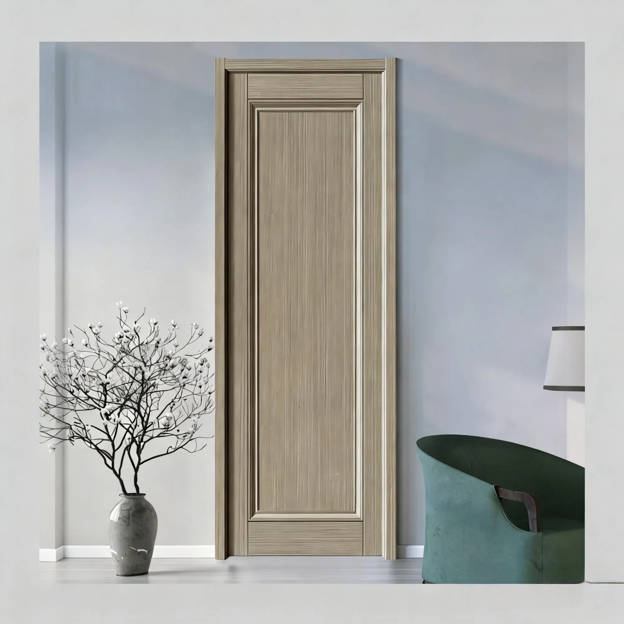 Factory Made Wooden Wood Main PVC Double Leaf Door Decorative Panel for Housing Entrance Projects