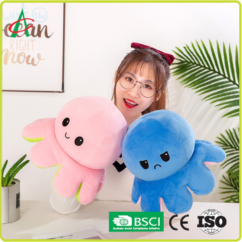 Creative Flip Octopus Doll Plush Toy Figure Reversible Octopus Double Flip Doll Children′ S Gift