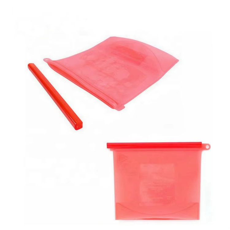 Factory Custom Resealable Food Grade Silicone Vacuum Compressed Bag Clear Zippered Collapsible Embossed Outdoor Camping Storage Bag