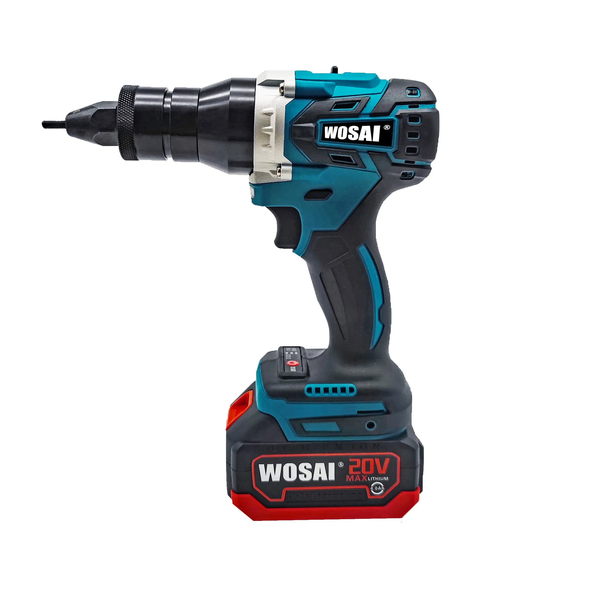 Wosai 20V 2PCS Battery Free Metal Electric Rivet Gun Rechargeable Automatic Rivet Nut Gun Riveting Tool with Nut Head M3-M12 Optional