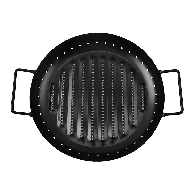 Non-Stick Barbecue Pan Carbon Steel Round Household Commercial Barbecue Grill Pan Bl15974