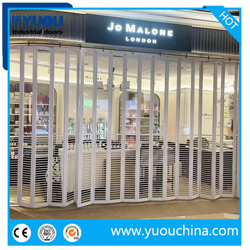 China Commercial Convenient Aluminum PC Transparent Folding Door