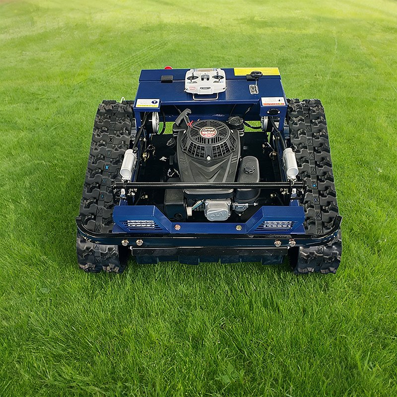 9HP Heavy Vegetation Robotic Remote-Controlled Lawn Mower with 55cm Cutting Swath, Utilizing a Robust 224cc Loncin Engine with Electric Start Ignition.