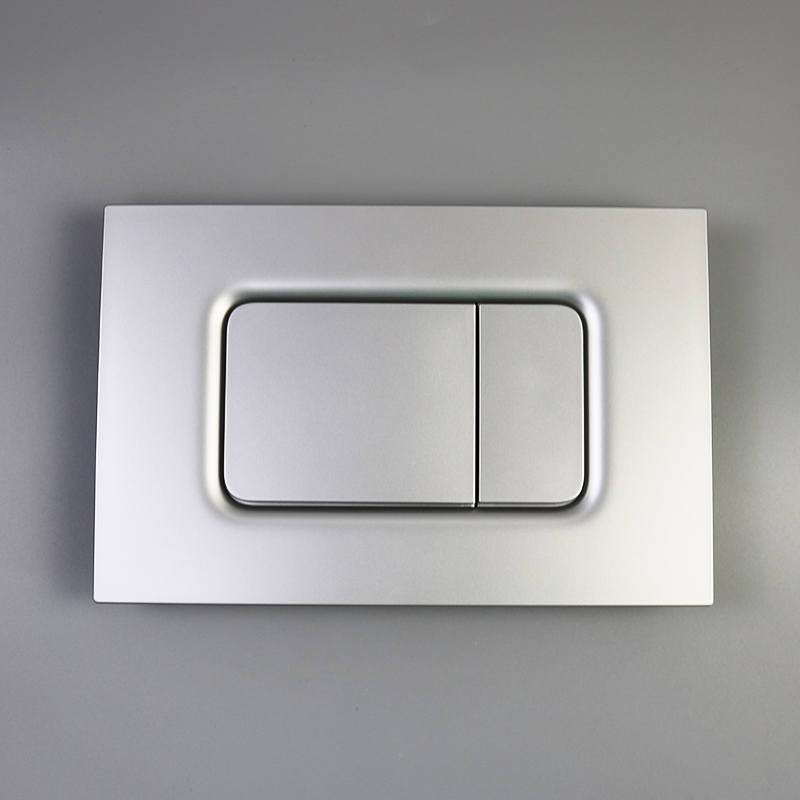 Wall Mounted Concealed Cistern Matt  Chrome Silver Dual Square Push Buttons Panel