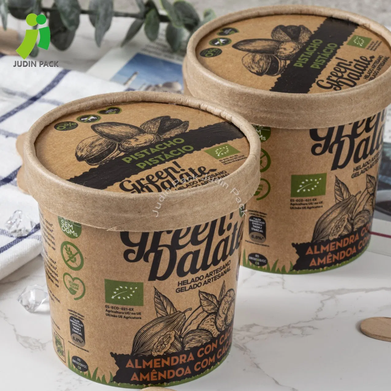 Frozen Yogurt Paper Cups Ice Cream Cup for Ice Cream, Cold Yogurt, Hot Soups, Fruits, Cereals, Cakes and Pies