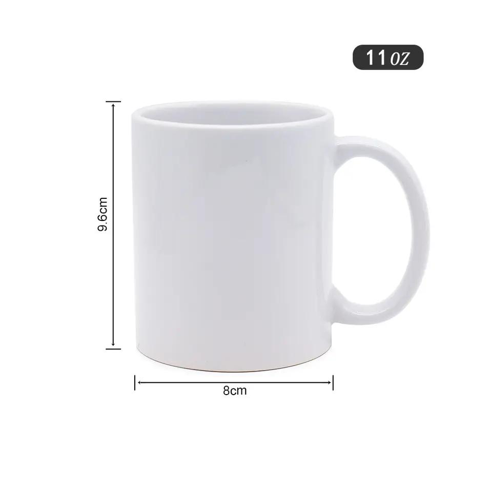 Customized Ceramic Coffee Mugs Custom 11oz White Heat Transfer Sublime Porcelain Ceramic Tea Coffee Mugs with Logo