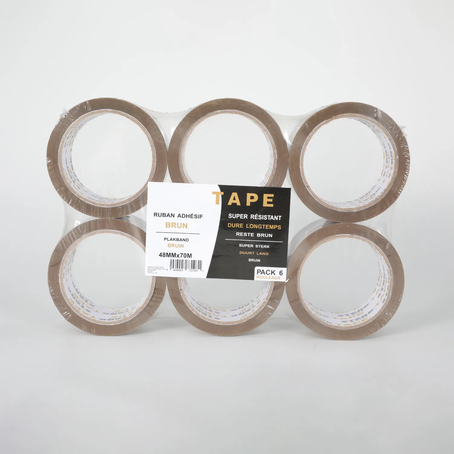 No Bubble Fita BOPP Sealing Carton Strong Adhesive Yellowish Color Packing Tape with Low Noise