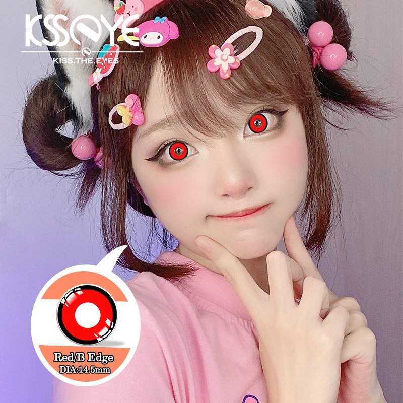 Halloween Lenses Supplier Sharingan Contacts Cosplay Crazy Hot Selling Crazy Color Design Cosmetic Soft Red Eye Color Makeup Contact Lens
