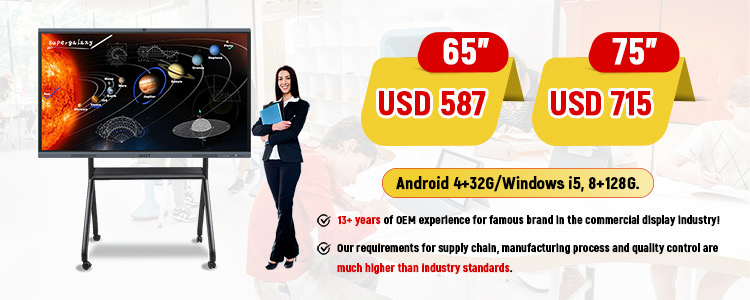 65//75/100/110 Inch Touch Screen Panel Smart Digital White Board 4K Interactive Whiteboard