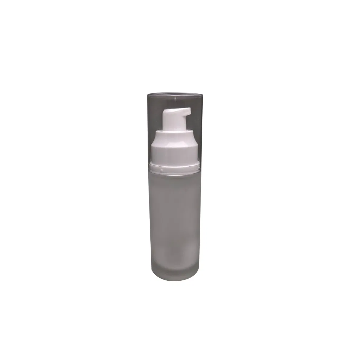 Simple Design Cylinder 50ml Matte Glass Bottle White Plastic Cream/Lotion Pump 18/415 Neck Size
