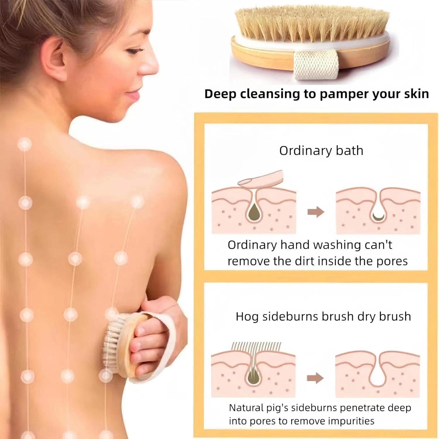 Private Label Dry Bark Wood Bath Brush/Natural Bamboo Sisal Brush/Exfoliating Bath Brush