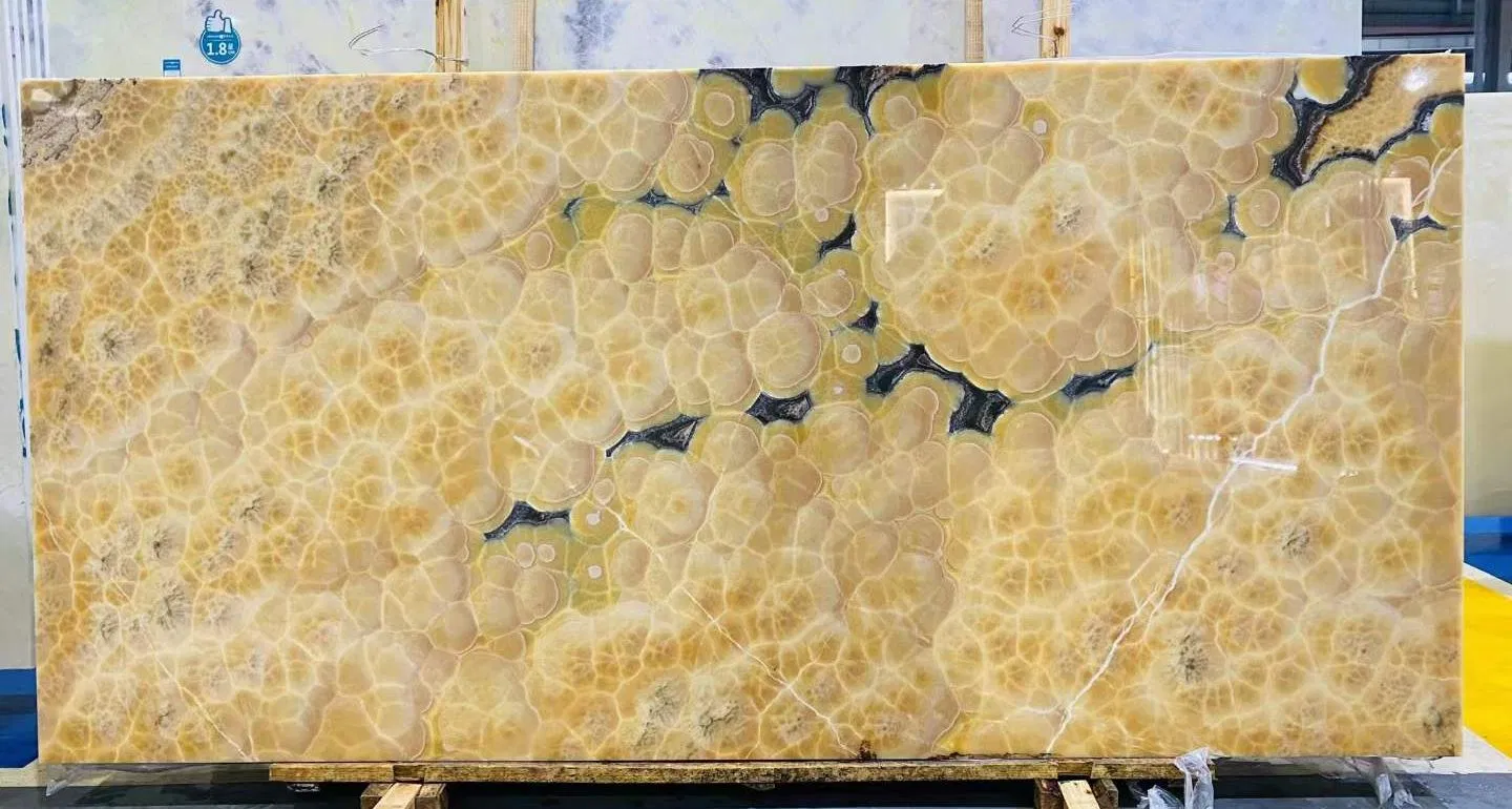 2024 Yellow Onyx Stone for Interior Nice Pattern